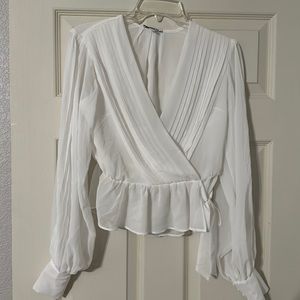 Long sleeve white blouse
